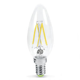 Лампа светодиодная LED-СВЕЧА-PREMIUM 5Вт 160-260В Е27 3000К 450Лм прозрачная ASD 