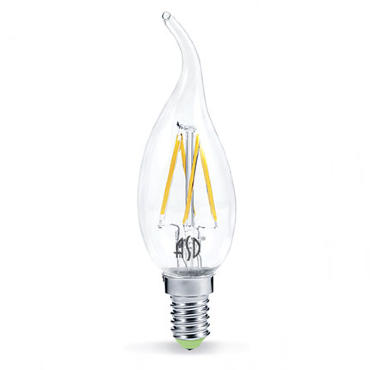Лампа светодиодная LED-СВЕЧА НА ВЕТРУ-PREMIUM 5Вт 160-260В Е14 3000К 450Лм прозрачная ASD 