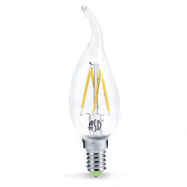 Лампа светодиодная LED-СВЕЧА НА ВЕТРУ-PREMIUM 5Вт 160-260В Е14 4000К 450Лм прозрачная ASD
