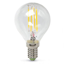 Лампа светодиодная LED-ШАР-PREMIUM 5Вт 160-260В Е14 4000К 450Лм прозрачная ASD