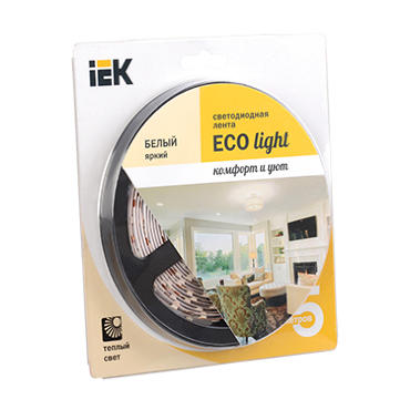 Лента LED 5м  блистер LSR-3528WW60-4.8-IP20-12V IEK-eco 