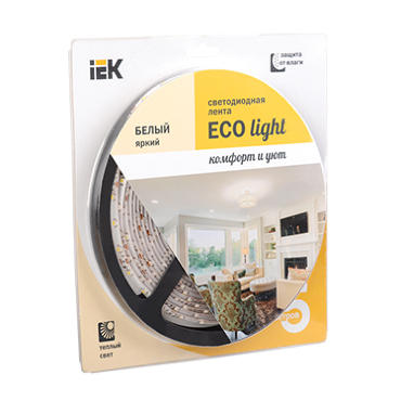 Лента LED 5м  блистер LSR-3528WW60-4.8-IP65-12V IEK-eco 