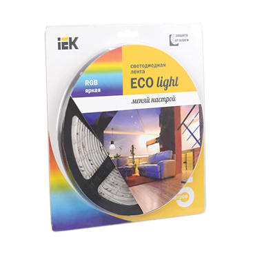 Лента LED 5м  блистер LSR-3528RGB54-4.8-IP65-12V IEK-eco 