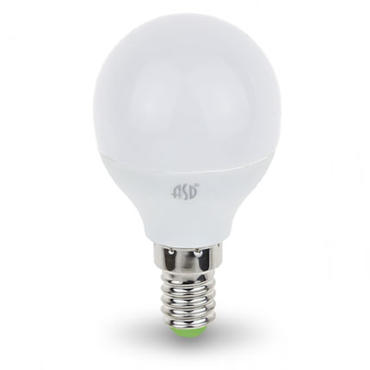 Лампа светодиодная LED-ШАР-standard 5Вт 160-260В Е14 3000К 450Лм ASD 