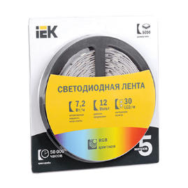 Лента LED 5м  блистер  LSR-5050RGB30-7,2-IP20-12V IEK