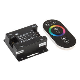 Контроллер с ПДУ радио (черный) RGB 3 канала 12В, 6А, 216Вт IEK